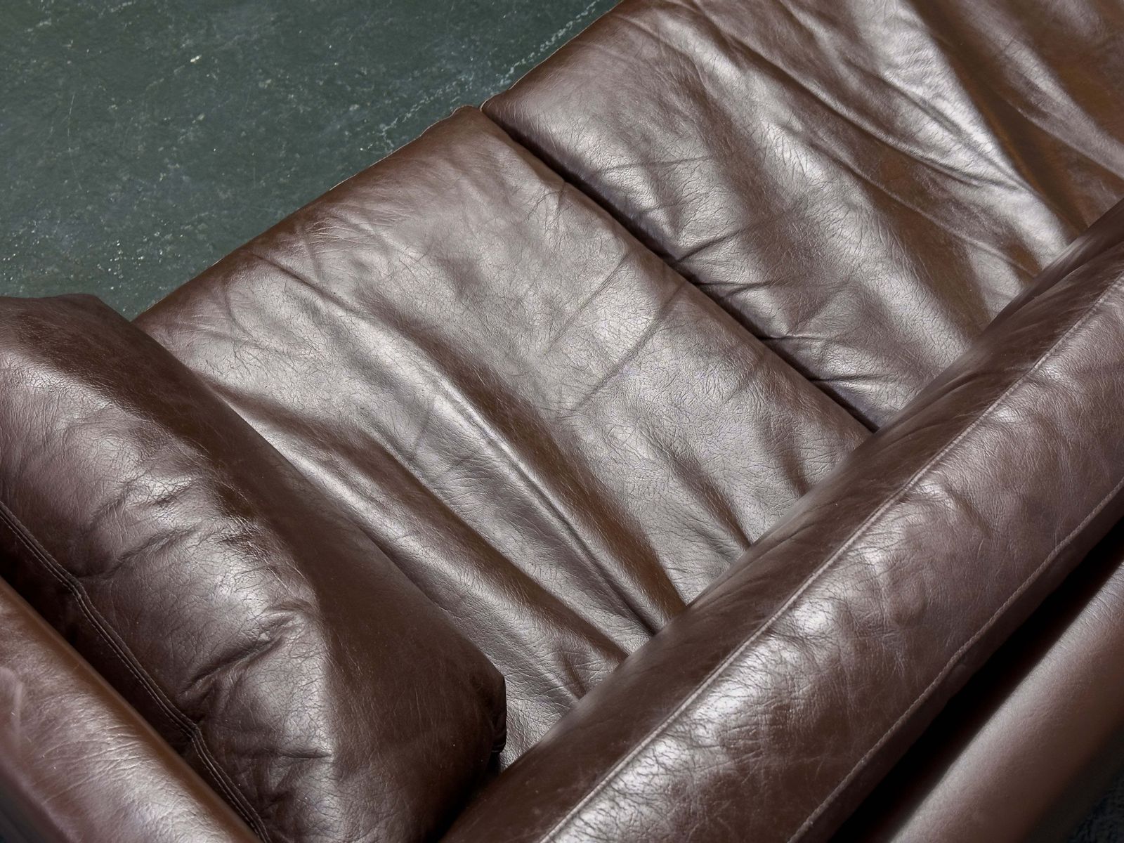 photo vintage Brown Leather Corner Sofa By Thams Denmark