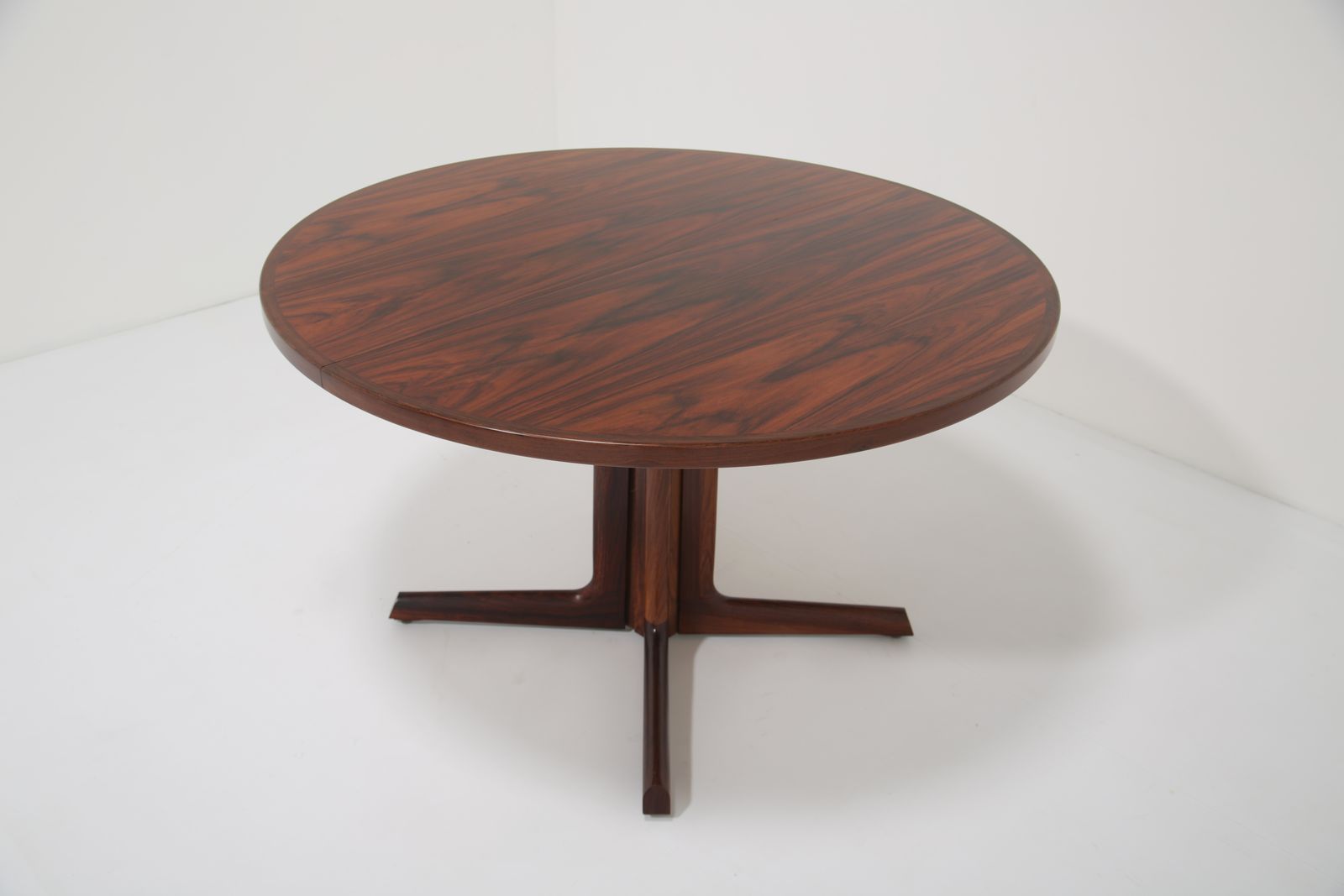 photo for sale Gudme Møbelfabrik Oval Extending Dining Table: In Highly Figured Rosewood On Pedestal Base, Denmark, 1960s.