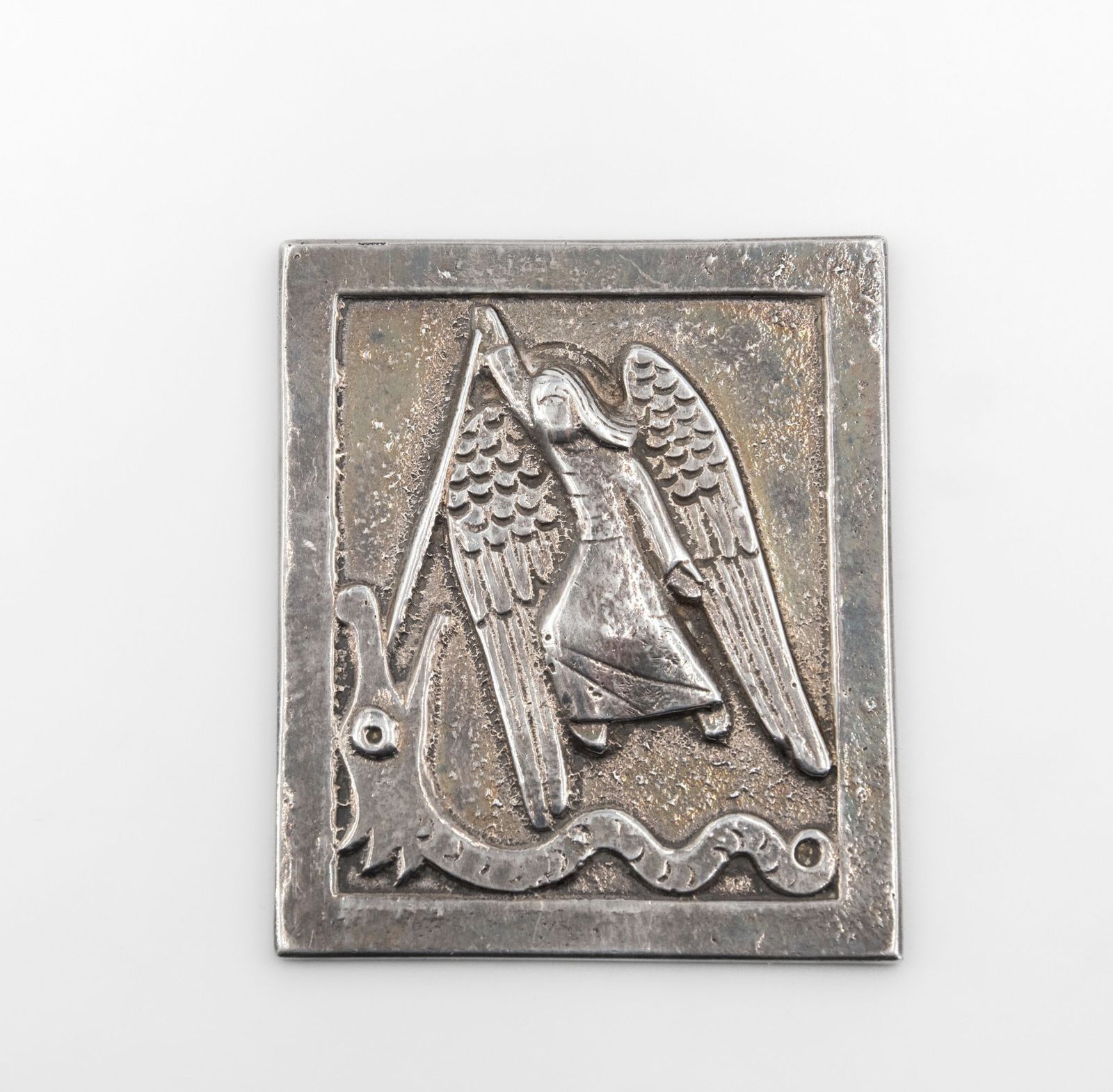 Rare Sterling Silver Plaque By Dunstan Pruden Of St Michael London 1972 photo buy