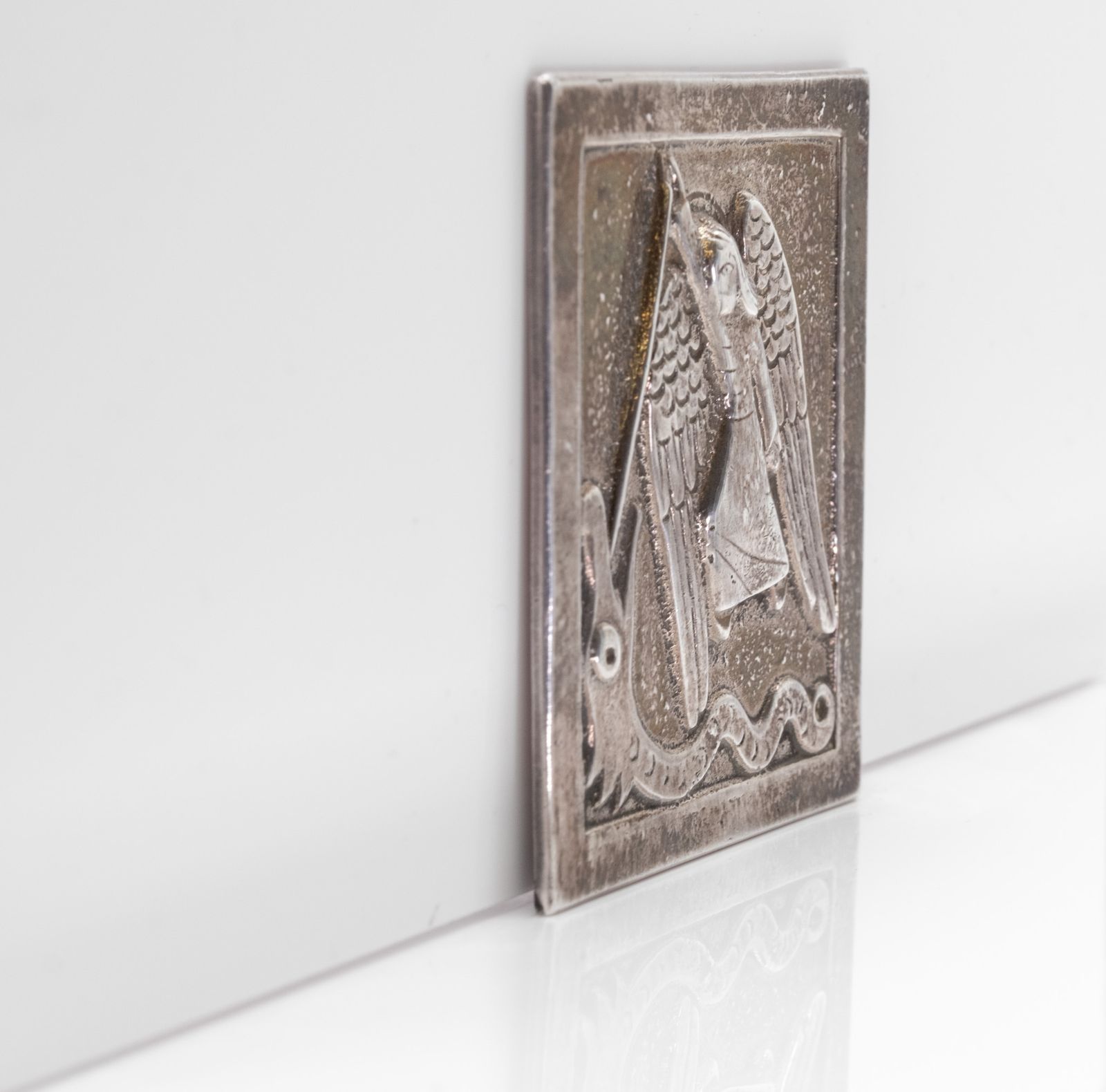 Rare Sterling Silver Plaque By Dunstan Pruden Of St Michael London 1972 photo for sale