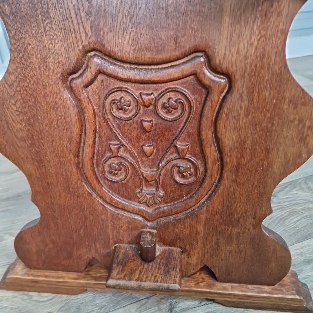 photo furniture Antique Refectory Side Table Vintage Wooden Carved Arts & Crafts Coffee Wood