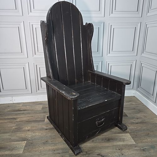 Antique Style Lambing Chair Seat Rustic Vintage Solid Wooden Reclaimed Welsh photo furniture