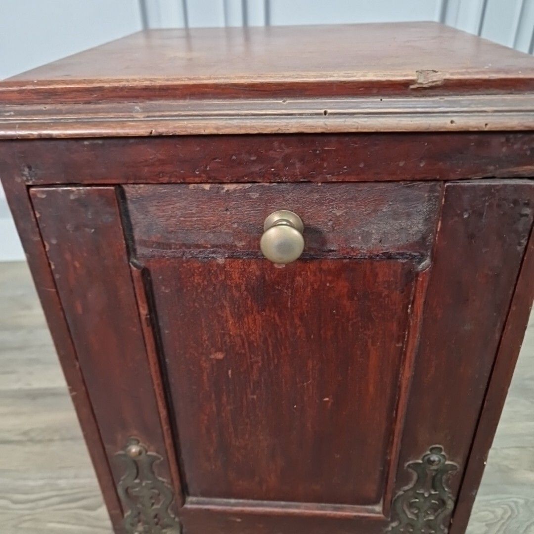 Antique Bedside Table Coal Scuttle Cabinet Wooden Purdonium Edwardian photo buy