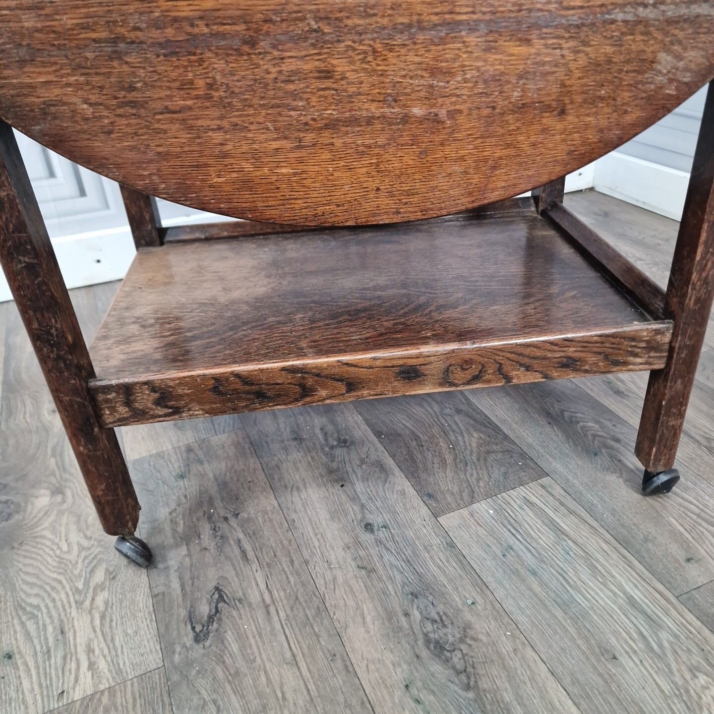 photo furniture Vintage Drinks Table Trolley Drop Leaf Cocktail Tea Mid Century Oak Solid Wooden