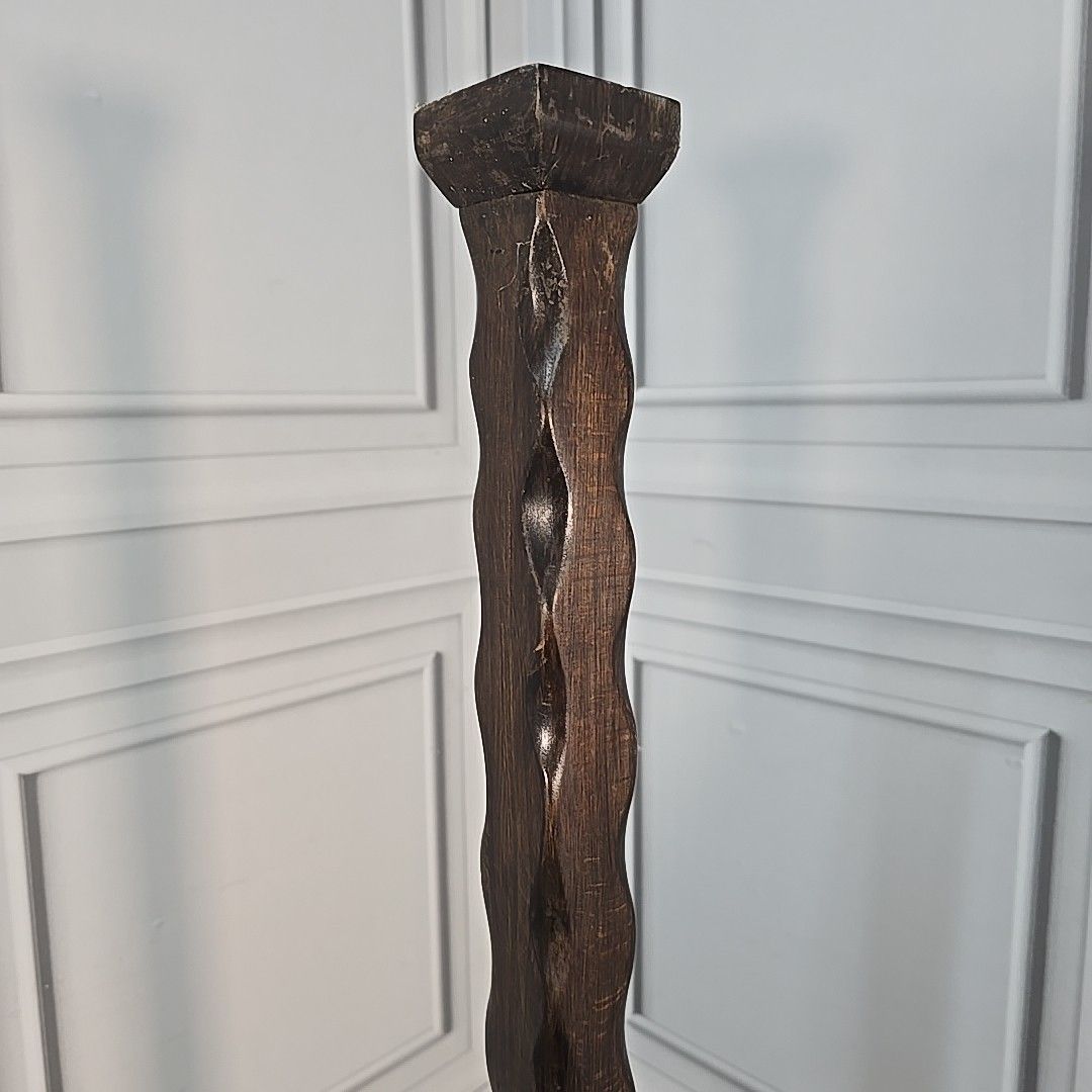 Antique Wood Standard Lamp Gothic Revival Arts & Crafts Floor Light For Rewiring photo buy