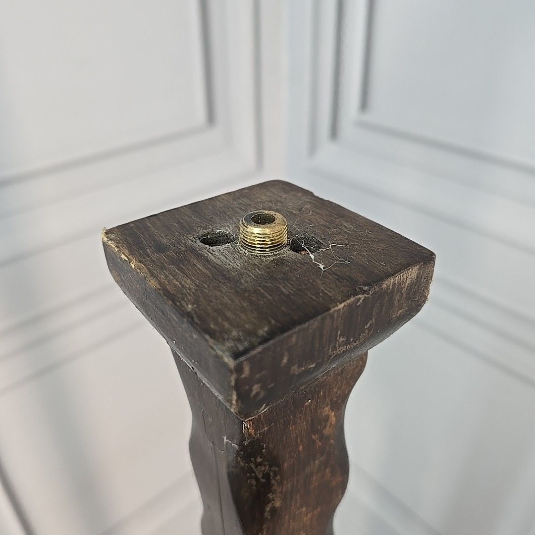 photo furniture Antique Wood Standard Lamp Gothic Revival Arts & Crafts Floor Light For Rewiring