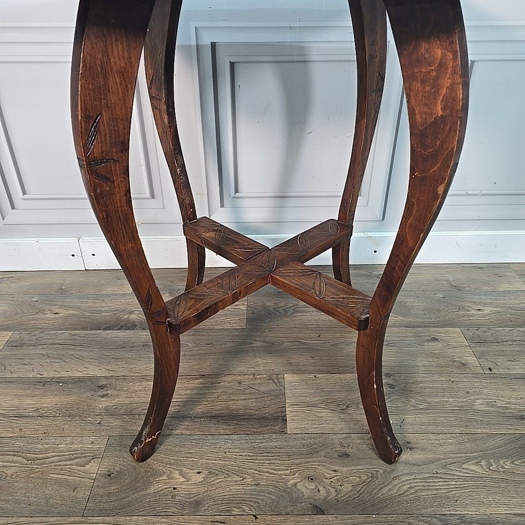 Antique Lamp Table Liberty Style Carved Arts & Crafts Plant Stand Side Wooden photo 190.0