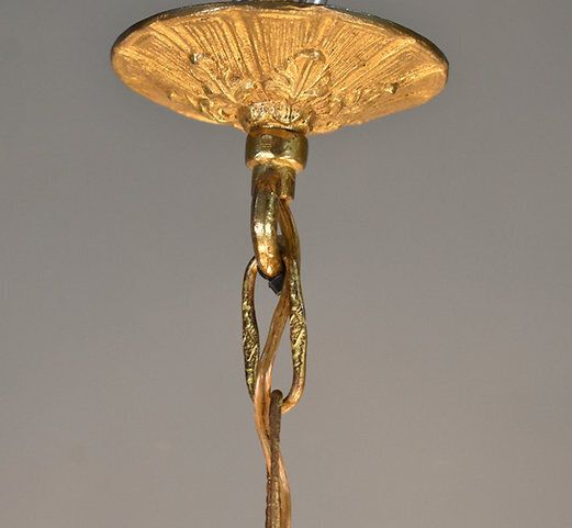 photo buy French Antique Gilt Brass And Cut Glass Chandelier