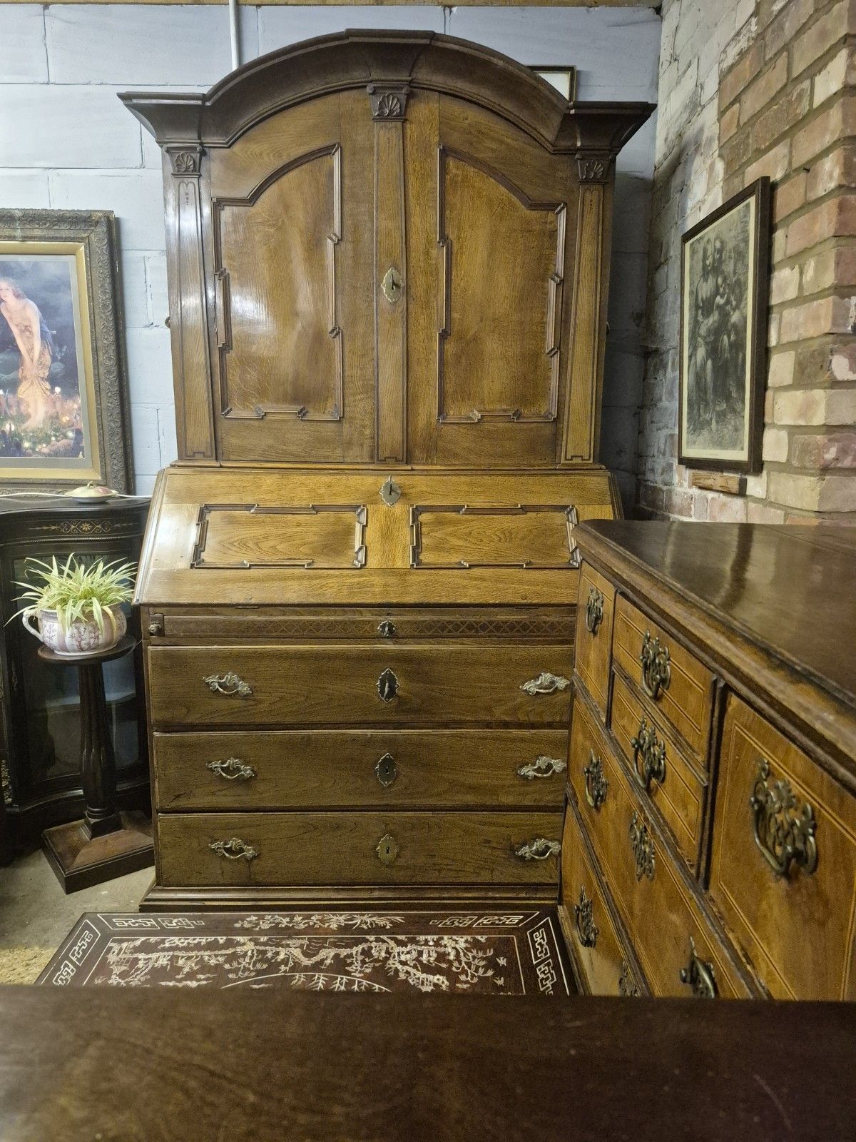 A Magnificent Danish 18th Century Baroque Bureau Cupboard Chest "Chatol"