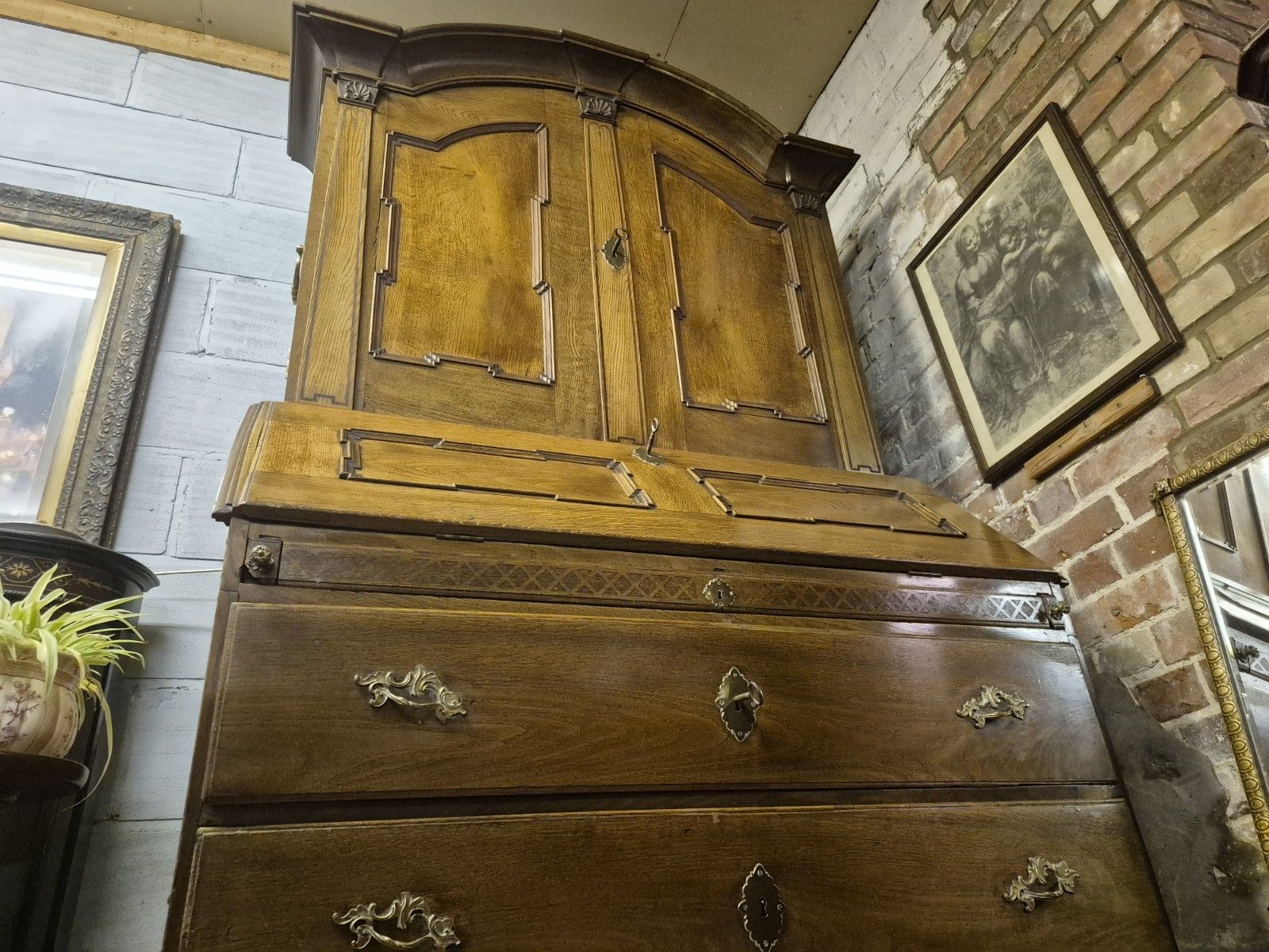 A Magnificent Danish 18th Century Baroque Bureau Cupboard Chest "Chatol" photo buy