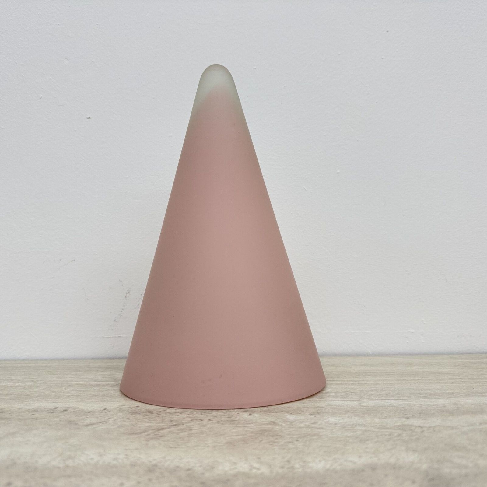 Matte Pink Glass Sce Teepee Table Lamp 1970's France photo buy