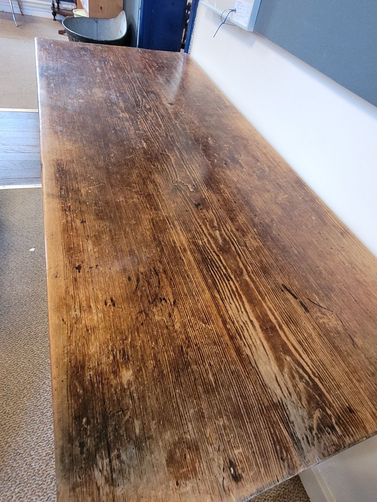 19th Century French Cherrywood / Fruitwood Farmhouse Table photo vintage