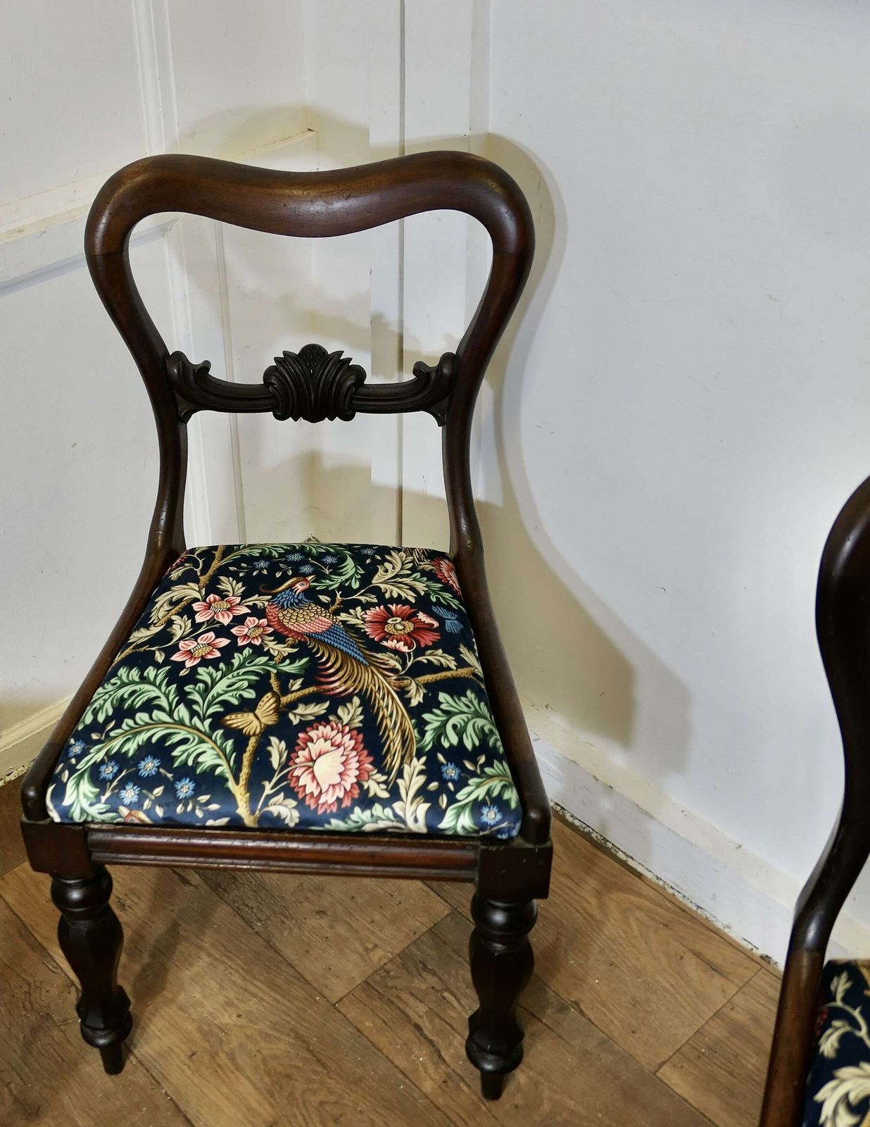 Set Of 6 Victorian Dining Chairs, Upholstered With William Morris Velvet photo furniture