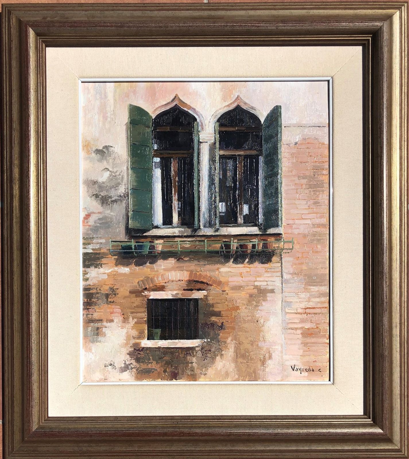 Josep Maria Vayreda Canadell – Venster Van Venetië, Olieverf Op Doek, Ca. 1985 photo furniture