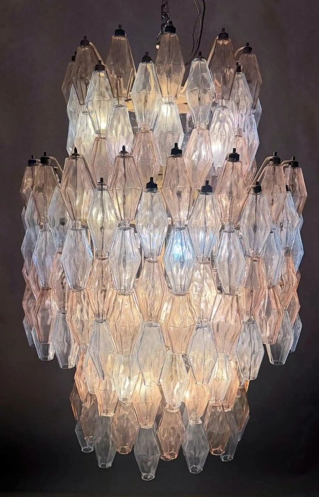 Mid Century Murano Chandelier “Polyhedr” By Carlo Scarpa For Venini, Italy photo vintage