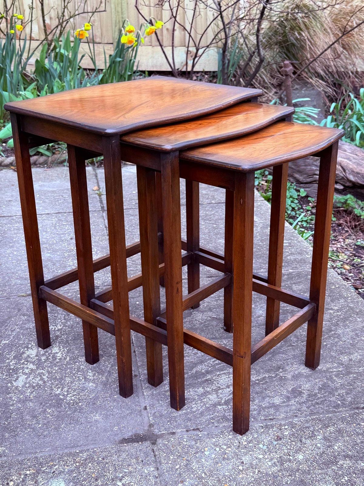 Mid Century 1960s Teak Nest Of Tables Scandinavian Style Occasional Tables (3 Tables) photo 170.0
