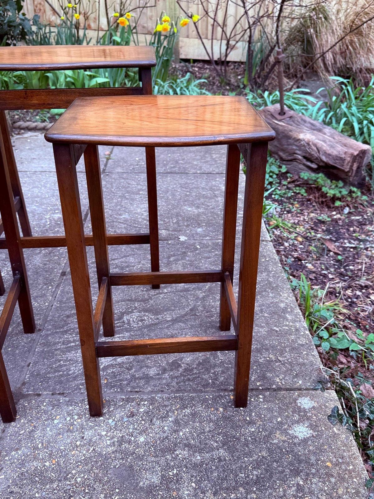 Furniture Mid Century 1960s Teak Nest Of Tables Scandinavian Style Occasional Tables (3 Tables) photo