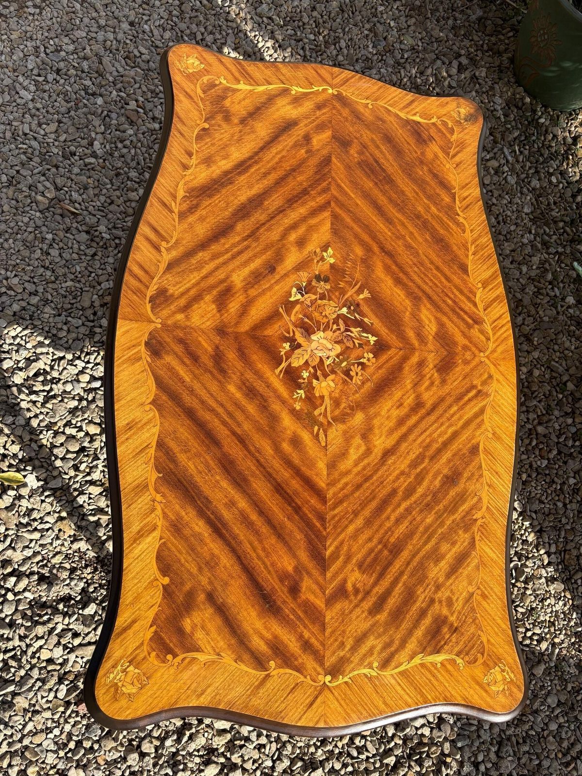 photo for sale Vintage French Coffee Table Louis Xv1 Style Marquetry Inlay