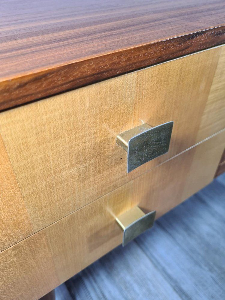 Modernist Chest Of Drawers With Contrasting Veneer, 1960s photo vinterior