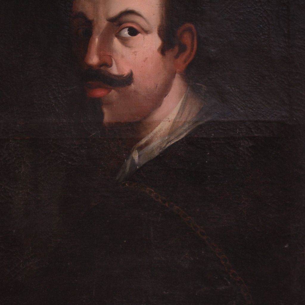 1150.0 Antique Spanish Painting Portrait Of A Gentleman From The 18th Century photo