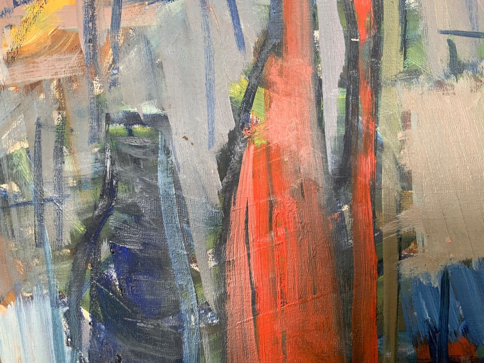 photo furniture Vintage Modernists Oil Painting Still Life With Red Bottle, Signed Falck, 1960s