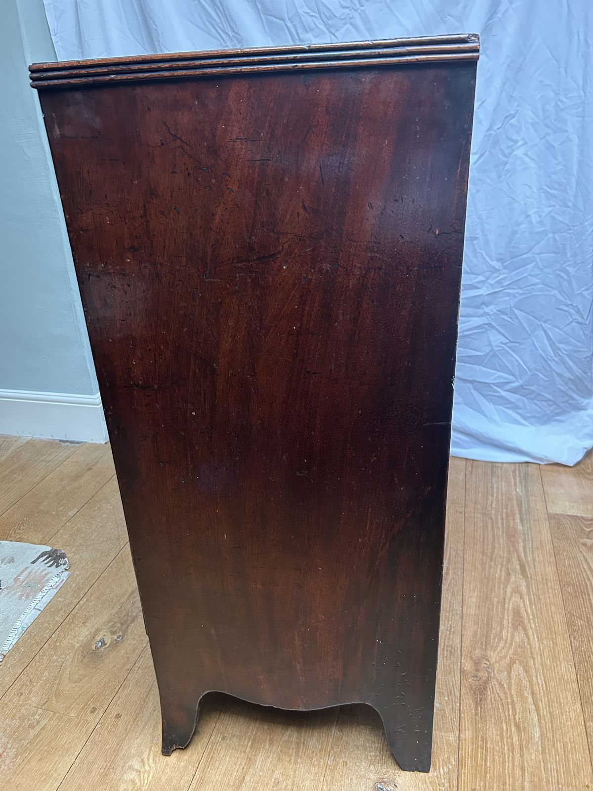 Regency Bow Fronted Mahogany Chest Of Drawers photo for sale