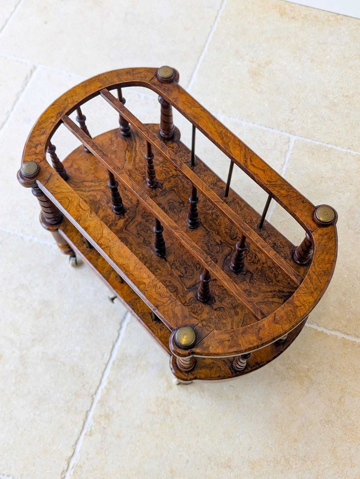 Antique Victorian Burr Walnut Canterbury C.1870 photo furniture
