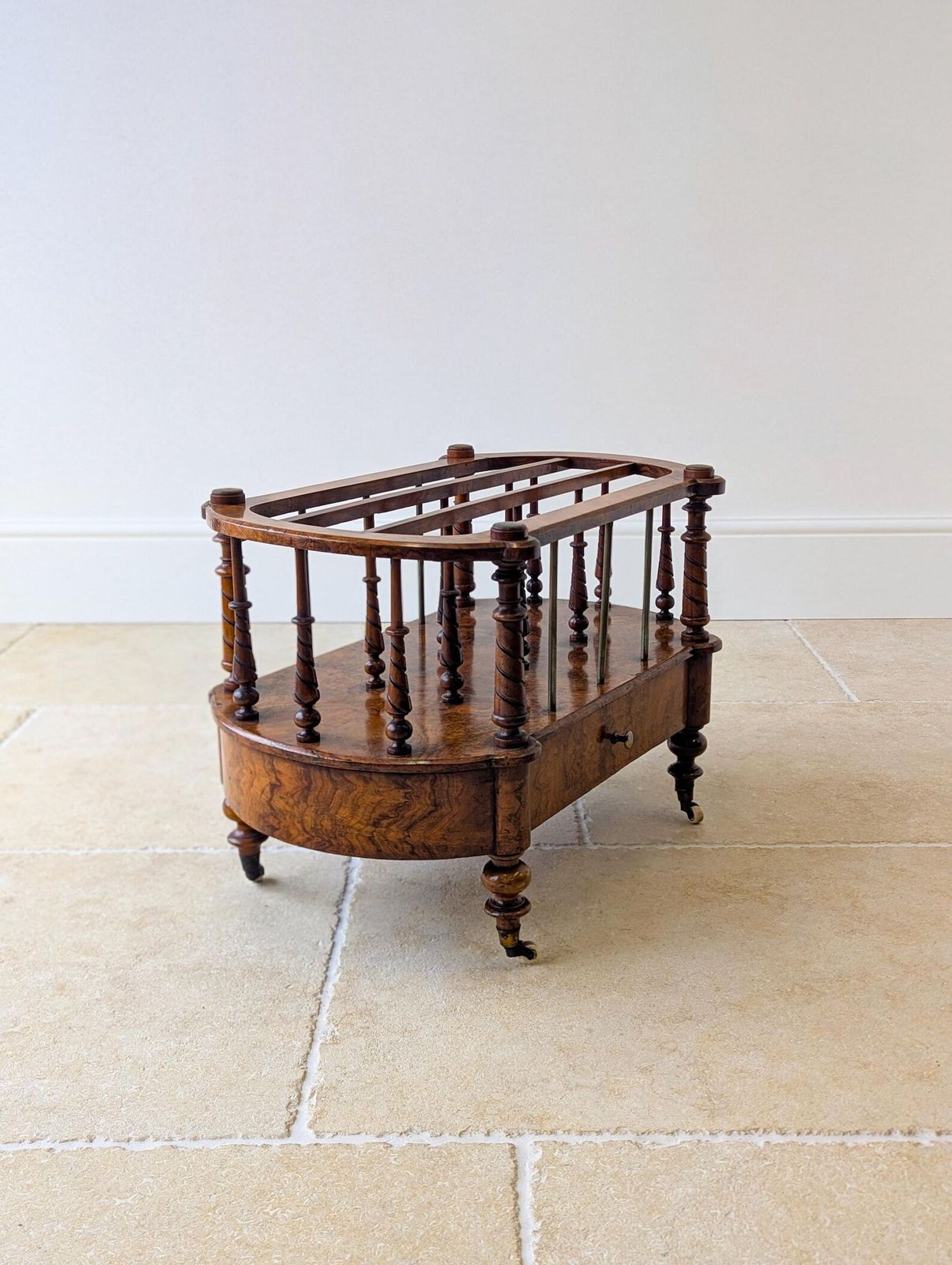 photo buy Antique Victorian Burr Walnut Canterbury C.1870