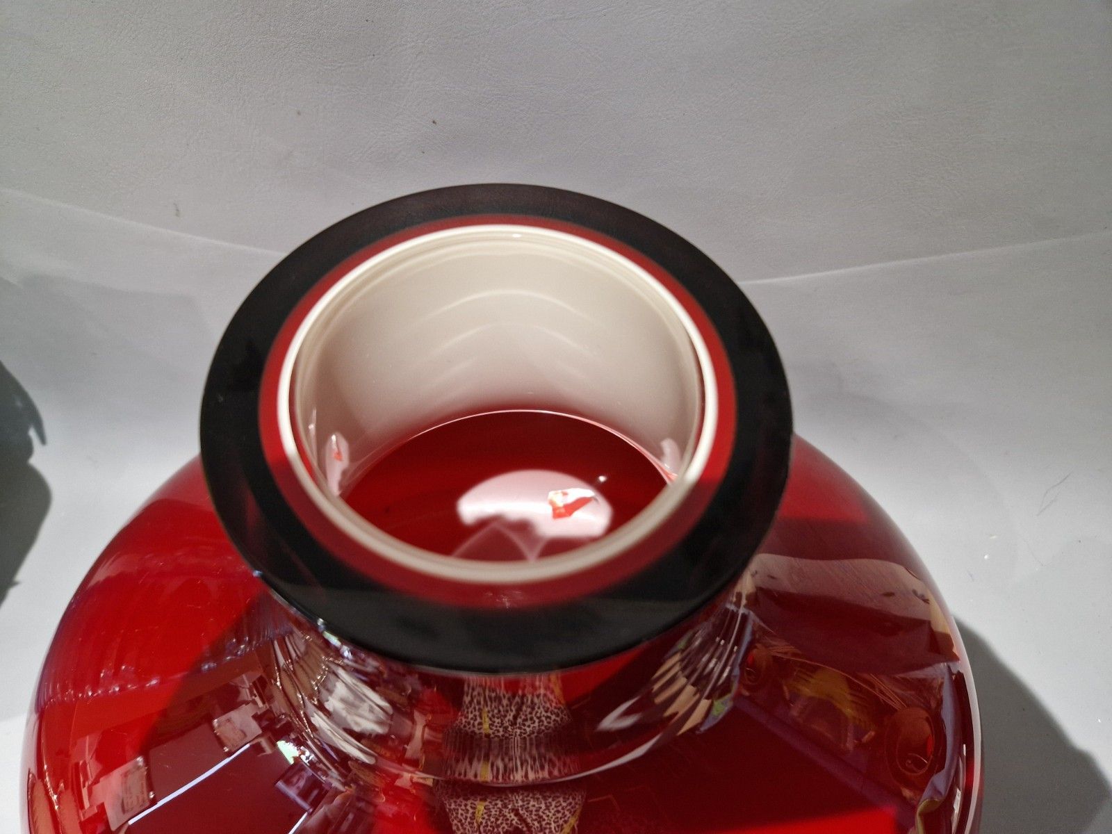 Nigel Coates Salviati Large Oversized Red Cased Italian Murano Glass Vase Signed photo 2500.0