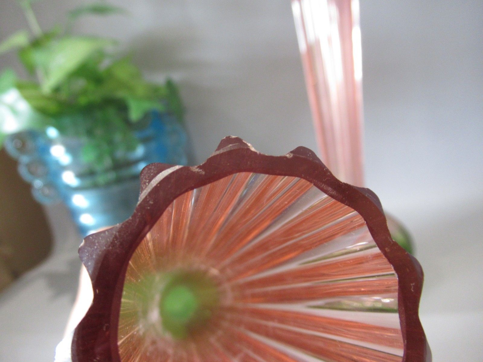 Art Nouveau Pair Rubina Verde 1920s Glass Vases Soliflore French Bohemian photo buy