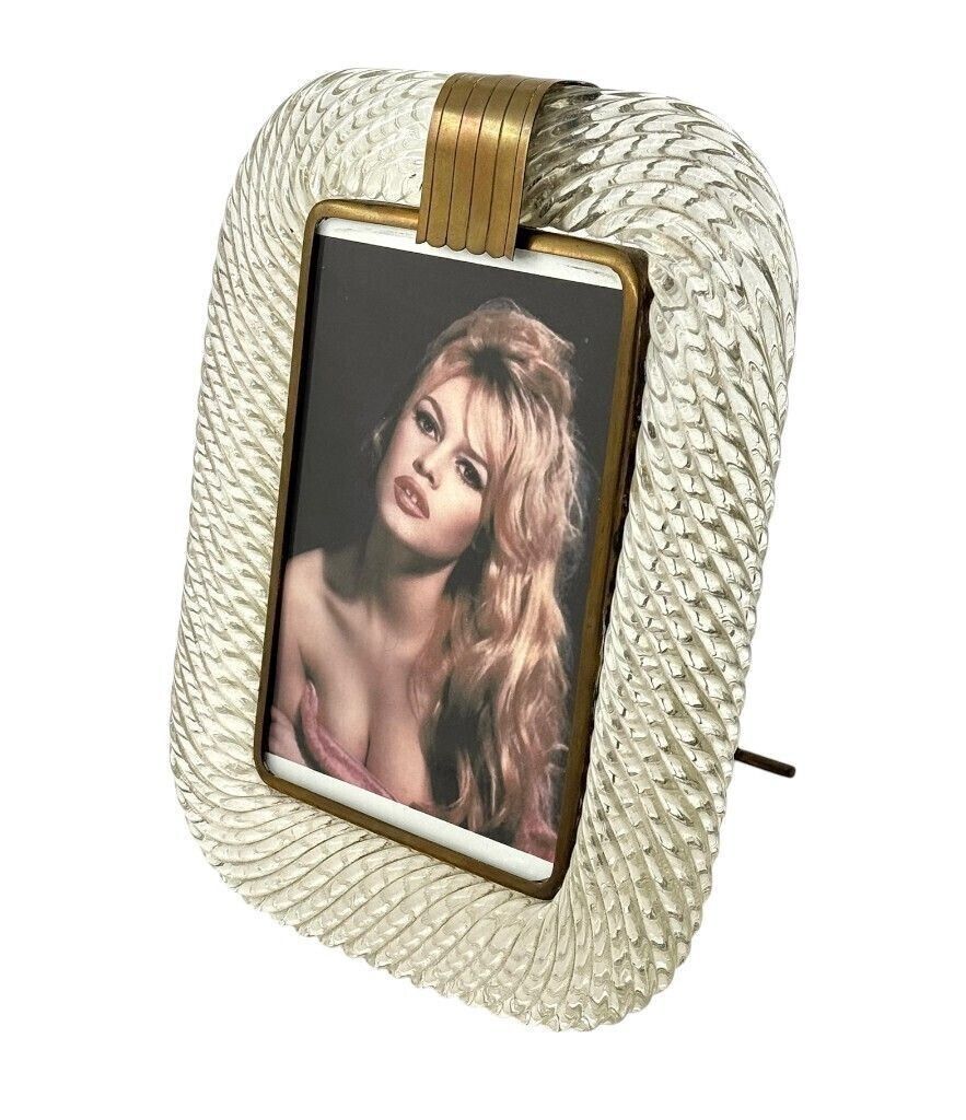 An Orignal 1940s Murano Hand Blown, Torchon Glass Picture Frame By Barovier & Toso photo furniture