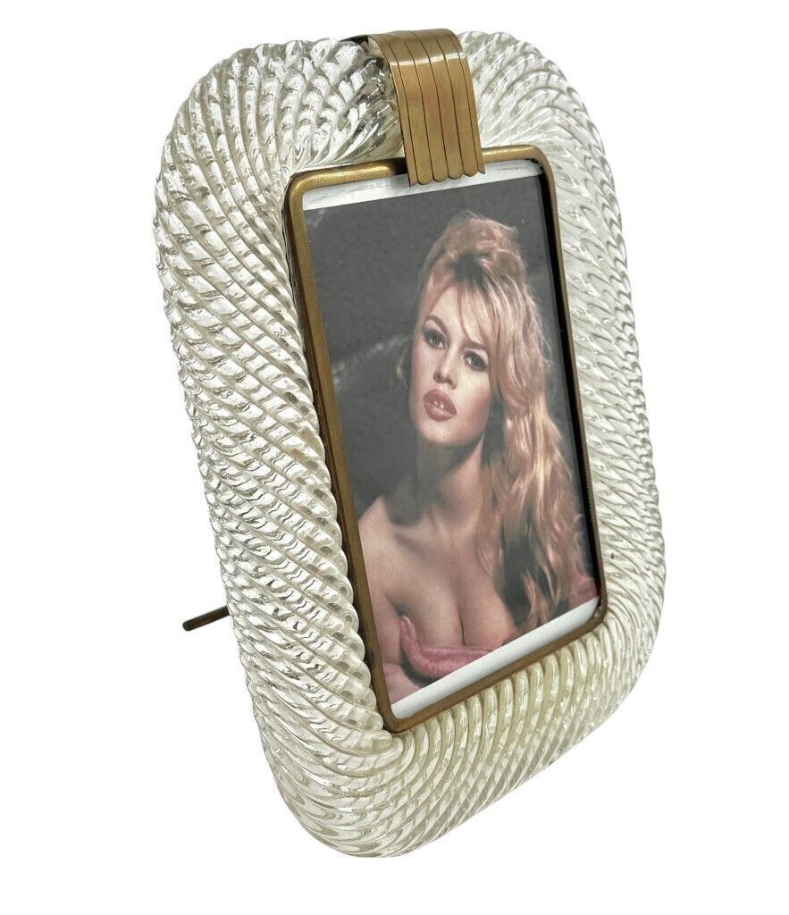 photo buy An Orignal 1940s Murano Hand Blown, Torchon Glass Picture Frame By Barovier & Toso