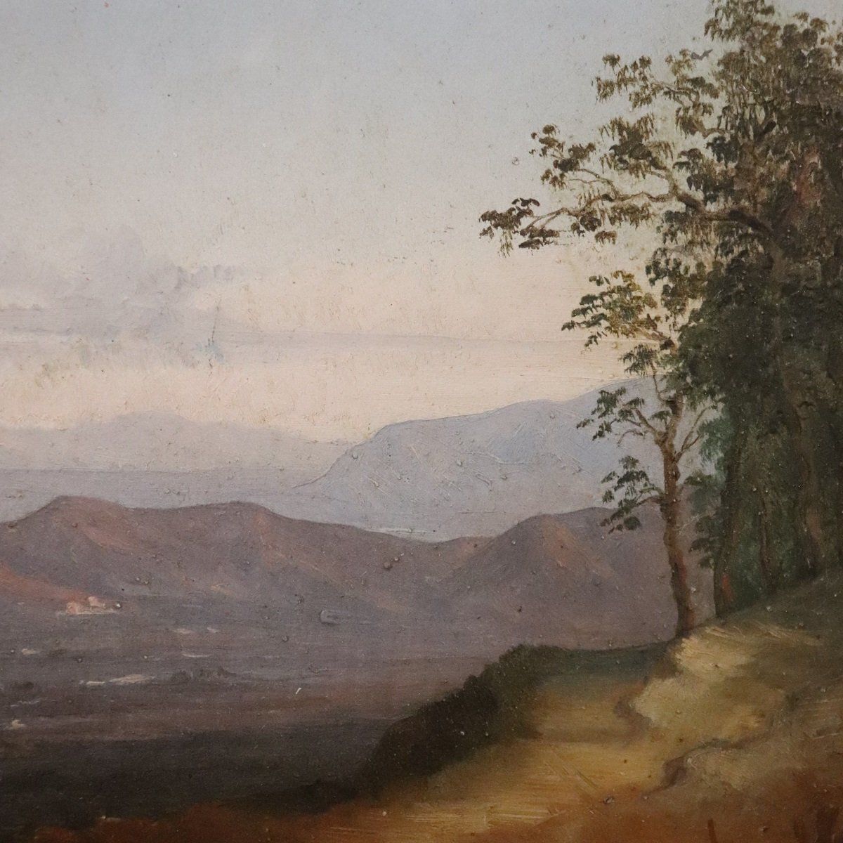 Panoramic View Of Naples, Oil Painting On Canvas, 19th Century, Framed photo vinterior