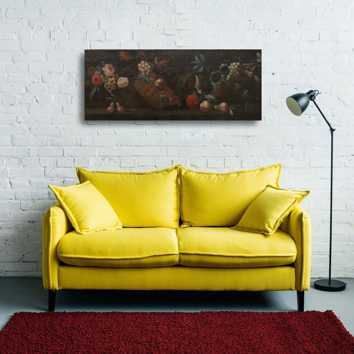 Still Life With Flowers And Fruits, 1700s, Oil On Canvas photo furniture