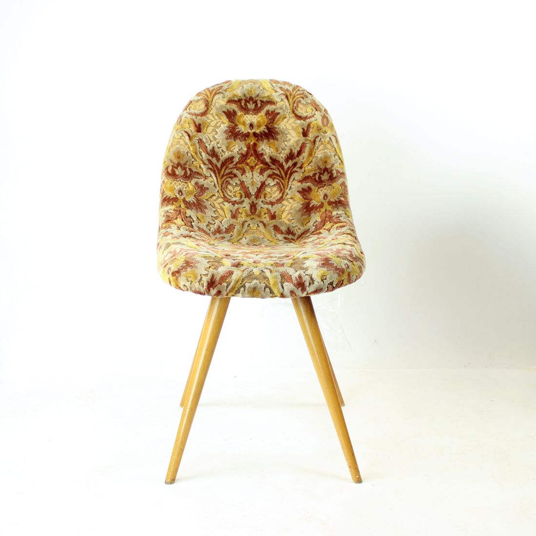 Midcentury Shell Chair By Miroslav Navratil In Original Velvet, Czechoslovakia 1960s photo buy