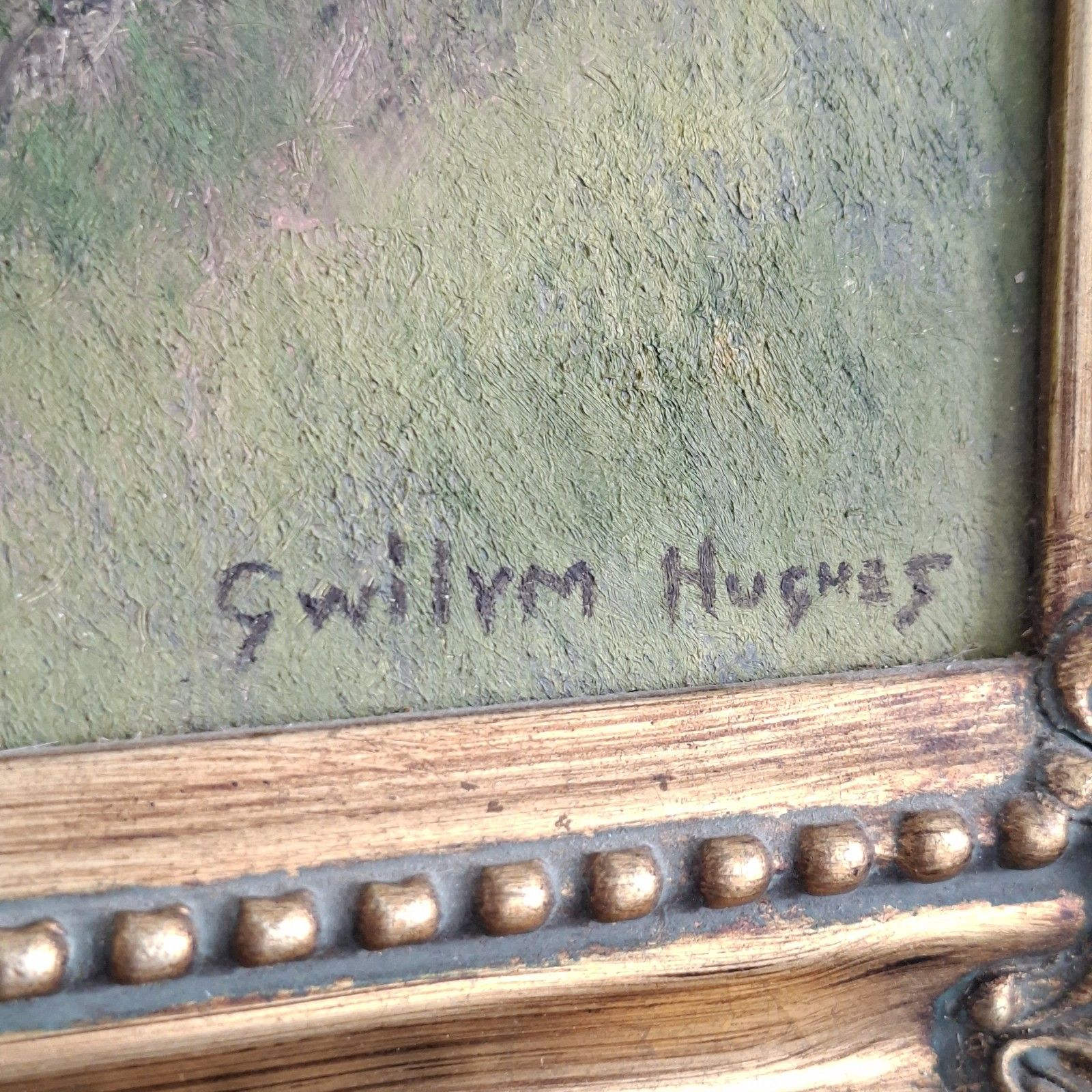 Large Original Oil Painting Gwilym Hughes Moelfre Anglesey Wales Vintage Art photo Art
