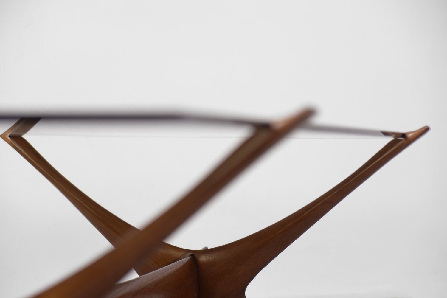 photo furniture Mid Century Scandinavian Modern Glass And Walnut Condor Coffee Table By Fredrik Schriever Abeln For örebro Glass, 1960s