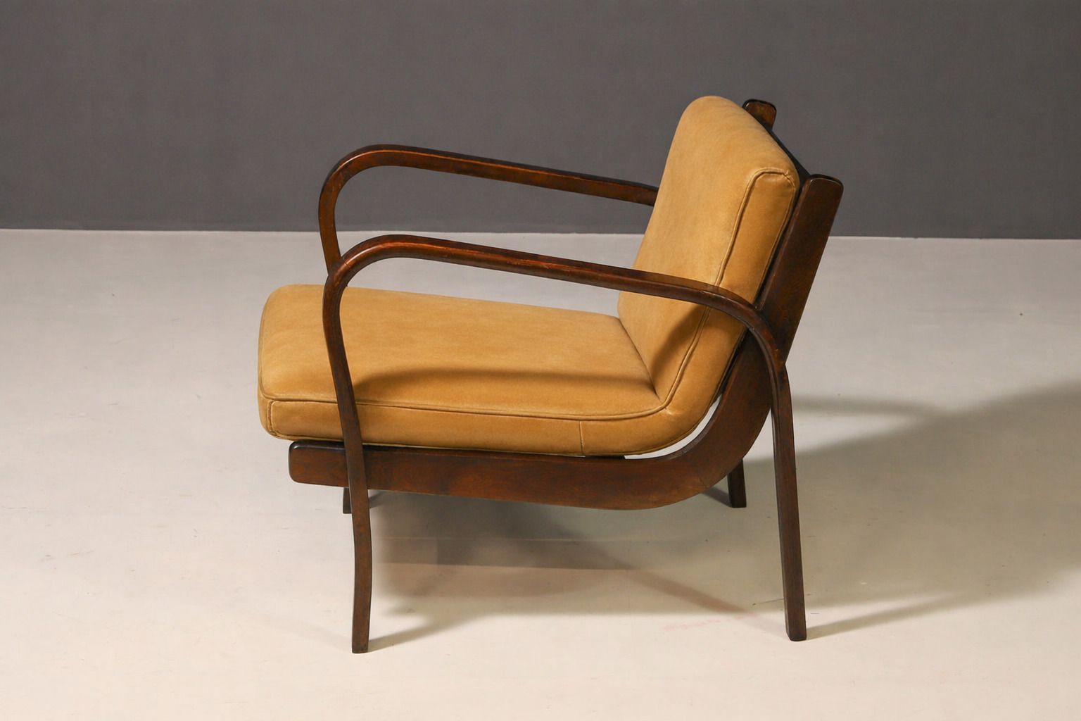 1177.0 Koželka & Kropáček Fauteuil, jaren 1940, Zilveren Medaille – Milan Triennale 1946, Gerestaureerd Gebogen Frame photo