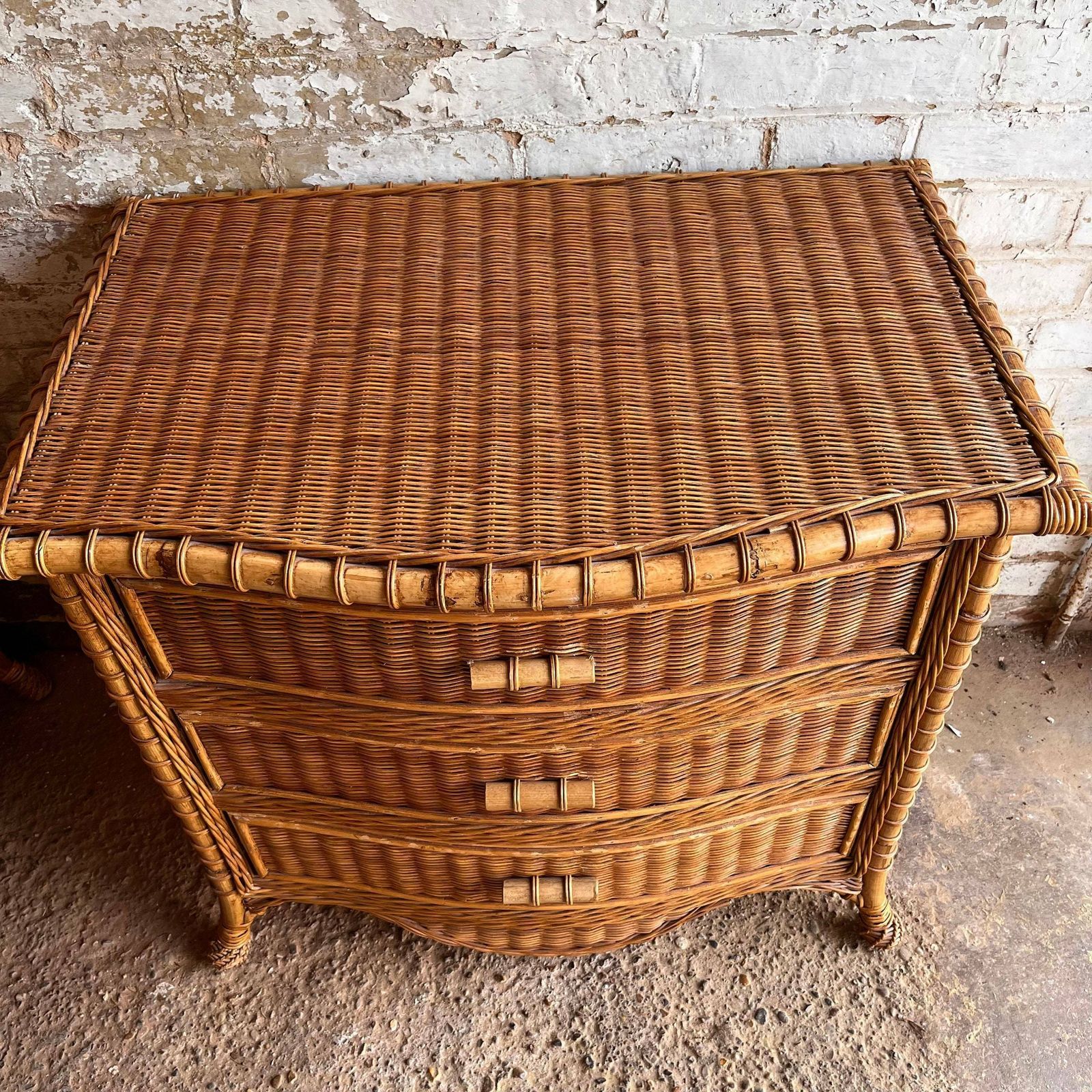 Mid Century Bamboo And Wicker Chest Of Drawers/ Storage / Cupboard photo buy