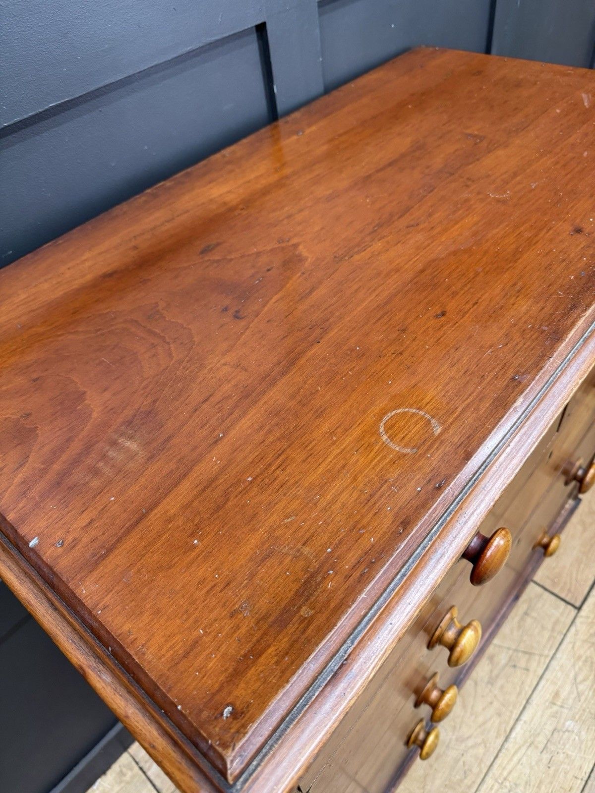 Victorian Mahogany Chest Of Drawers On Bun Feet photo for sale