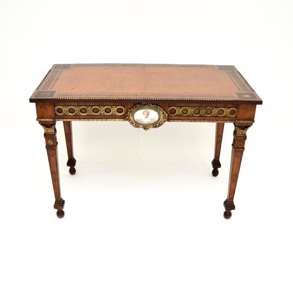 Antique French Inlaid Walnut Ormolu Mounted Desk / Writing Table photo furniture