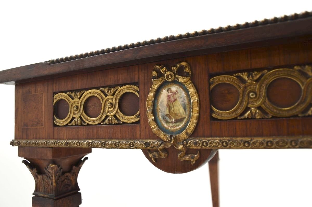 photo buy Antique French Inlaid Walnut Ormolu Mounted Desk / Writing Table