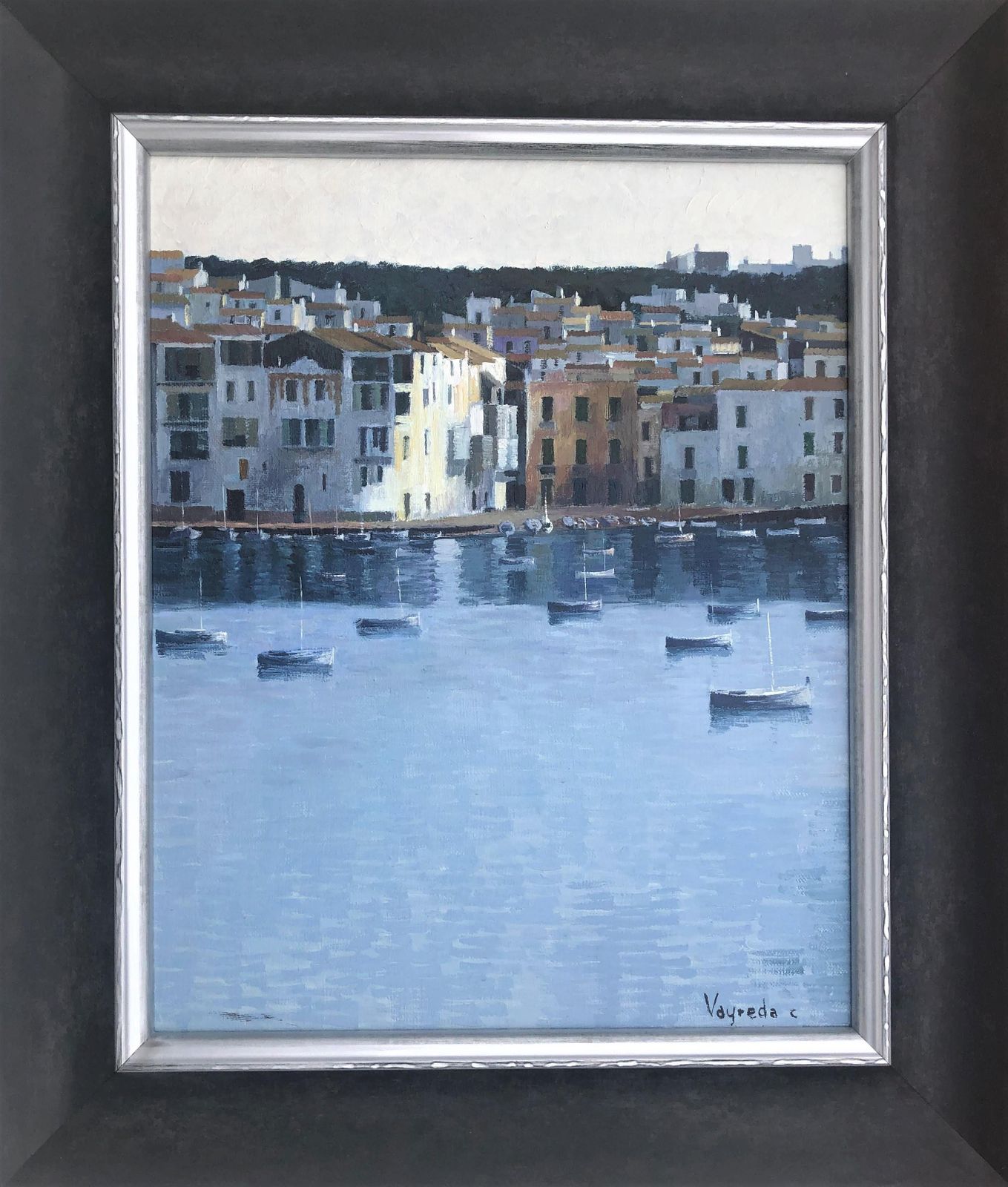 Josep Maria Vayreda Canadell Cadaqués View Spain Seascape Oil Painting On Canvas C.1990 photo furniture