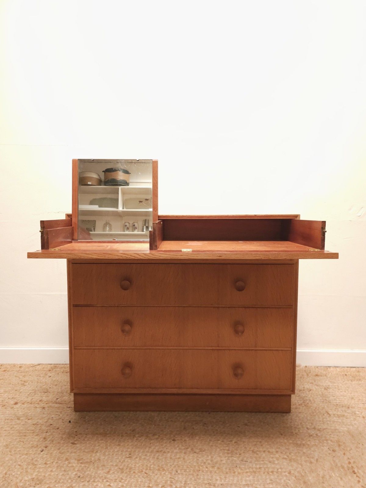 Meredew Mid Century Dressing Chest Retro Oak Chest Of Drawers Vintage Delivery photo furniture