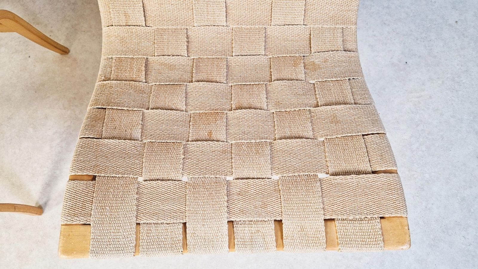 photo furniture Bruno Matheson 'Eva' Vintage 1950s Mid Century Swedish Birch & Hemp Weave Lounge Accent Chairs Pg004