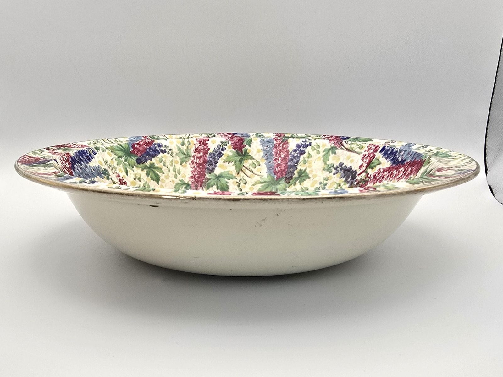 Vintage Grimwades Royal Winton Ivory Delphinium Chintz Dishes   1x Serving Bowl, 4x Small Bowls photo Home Decor