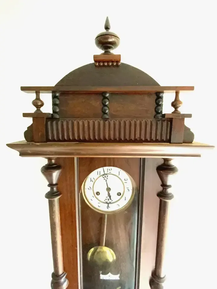 Antique Regulator Wall Clock With Gustav Becker Movement, Germany 1900s photo vinterior