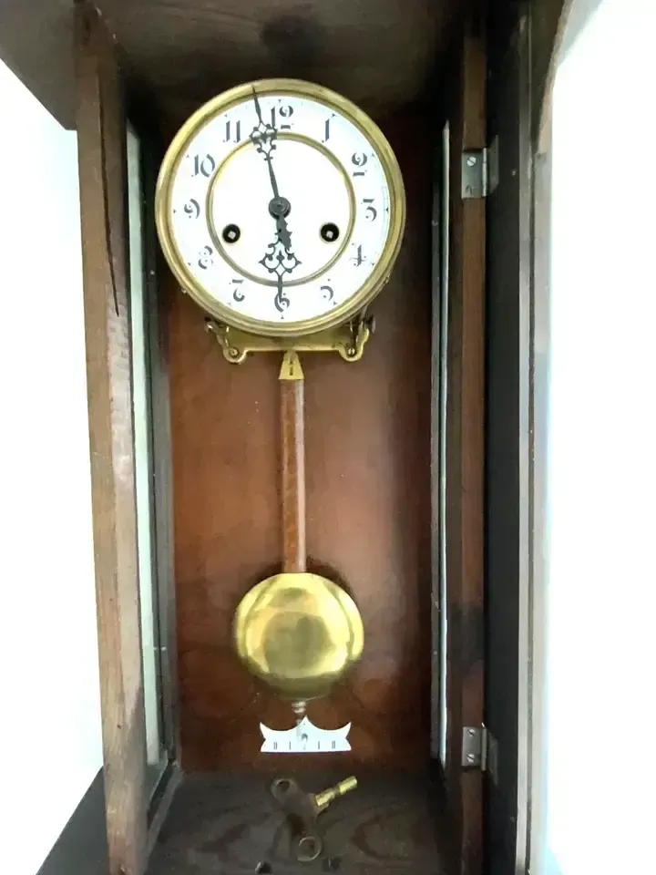 photo vinterior Antique Regulator Wall Clock With Gustav Becker Movement, Germany 1900s