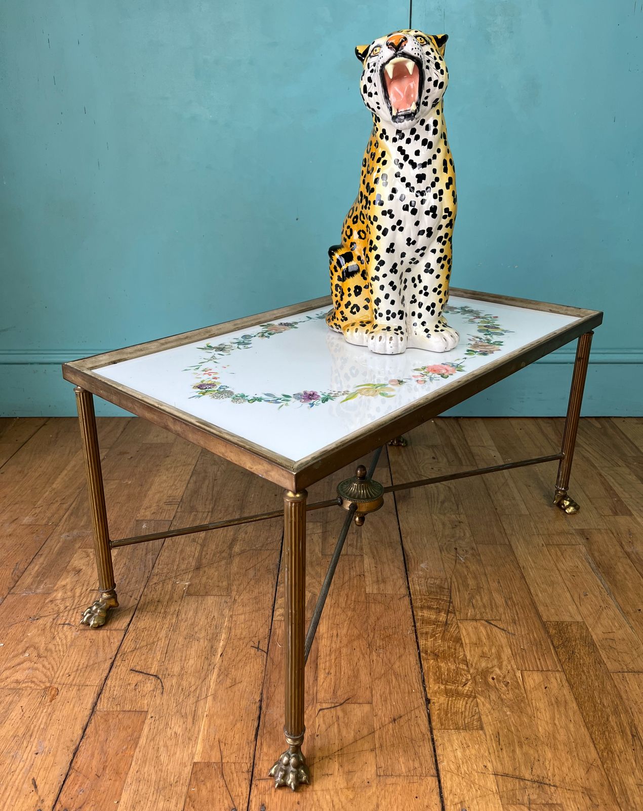 photo furniture French Mid Century Brass Coffee Table