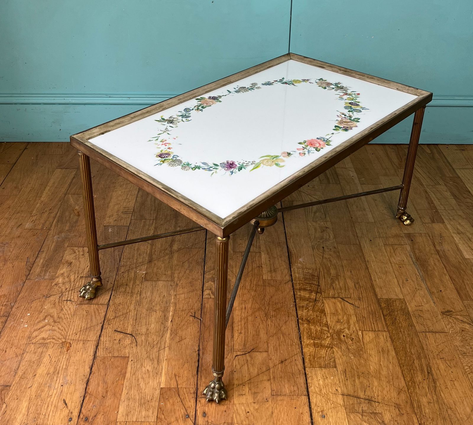 French Mid Century Brass Coffee Table photo buy